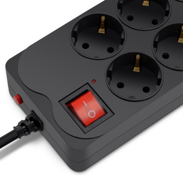 Сетевой фильтр Buro 800SH-5-B 5м (8 розеток) черный (коробка)