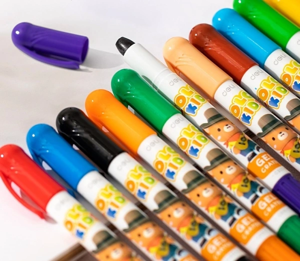 Гелевые мелки Deli EC211-24 круглые 24цв. картон.кор./европод.