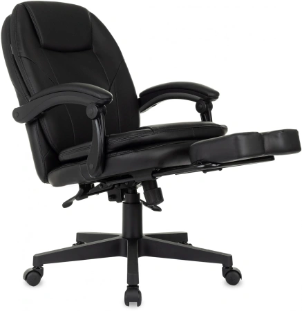 Кресло руководителя Бюрократ CH-868N-BF черный эко.кожа крестов. пластик подст.для ног