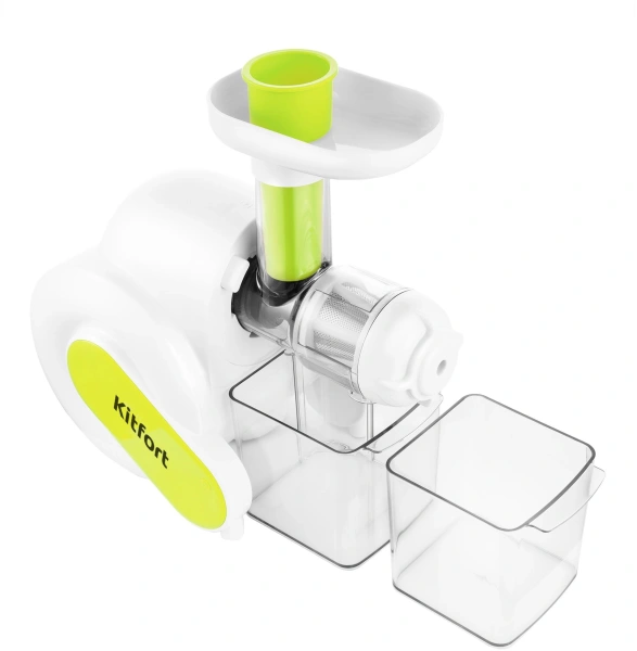 Соковыжималка шнековая Kitfort KT-1110-1 150Вт белый/зеленый