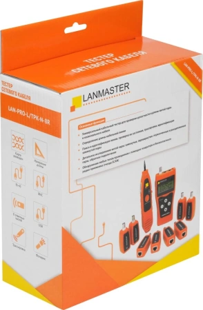 Тестер кабельный Lanmaster LAN-PRO-L/TPK-N-8R (упак:1шт) оранжевый