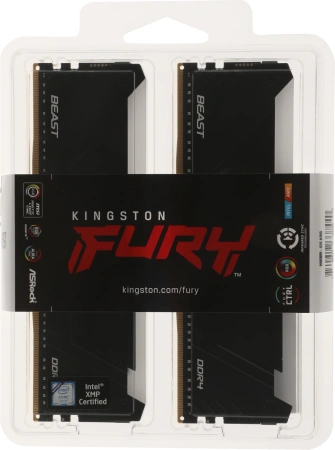 Память DDR4 2x8GB 3600MHz Kingston KF436C17BB2AK2/16 Fury Beast RGB RTL Gaming PC4-28800 CL17 DIMM 2