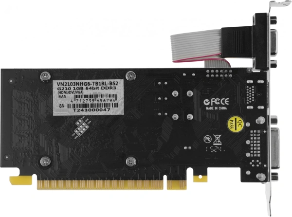 Видеокарта Biostar PCI-E G210-1GB D3 LP NVIDIA GeForce 210 1Gb 64bit DDR3 589/1333 DVIx1 HDMIx1 CRTx1 Ret low profile