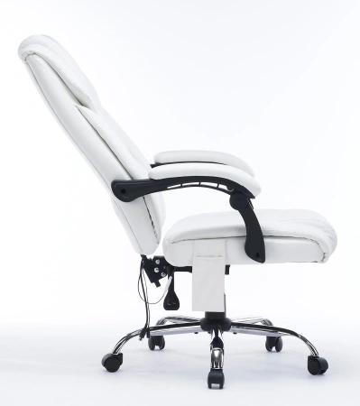 Кресло Cactus с вибромассажем CS-CHR-OC02M-WT белый эко.кожа крестов. сталь