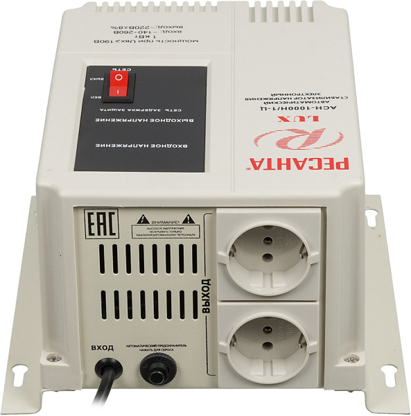 Стабилизатор напряжения Ресанта АСН-1000Н/1-Ц однофазный серый (63/6/14)