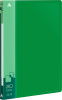 Папка с 20 прозр.вклад. Бюрократ -BPV20GRN A4 пластик 0.6мм торц.карм с бум. встав зеленый