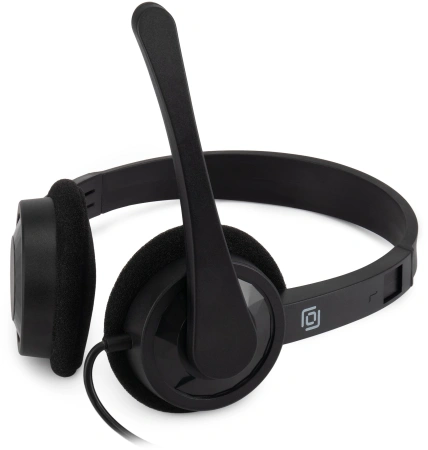 Наушники с микрофоном Оклик HS-M600 черный 1.8м накладные оголовье (1900372)