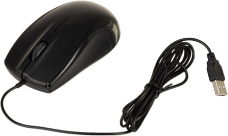 Мышь Оклик 185V2 черный оптическая (1200dpi) USB для ноутбука (3but)
