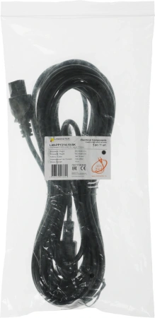 Шнур питания Lanmaster (LAN-PP13/14-10-BK) C13-С14 проводник.:3x0.75мм2 10м 220В 10А черный