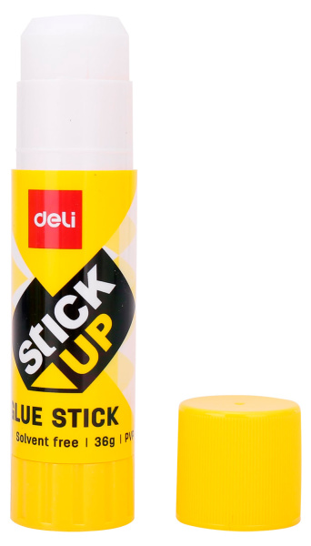 Клей-карандаш Deli EA20310 36гр корп.желтый ПВП дисплей картонный усиленный Stick UP