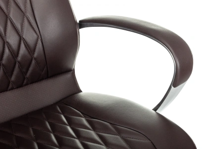 Кресло руководителя Бюрократ _Aura коричневый кожа крестов. алюминий