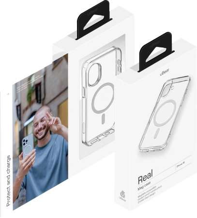 Чехол (клип-кейс) uBear для Apple iPhone 16 Real with MagSafe прозрачный (CS395TT61RL-I24M)