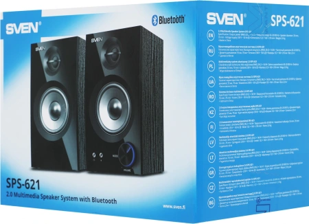 Колонки Sven SPS-621 2.0 черный 28Вт BT