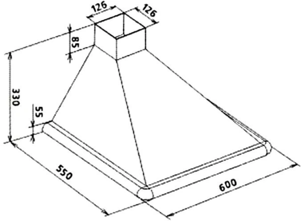 Вытяжка каминная Elikor Сатурн 60П-180-В1Л белый/золотистый управление: кнопочное