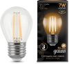 Лампа филам. Gauss 7Вт цок.:E27 шар 220B 2700K св.свеч.бел.теп. G45 (упак.:10шт) (105802107)