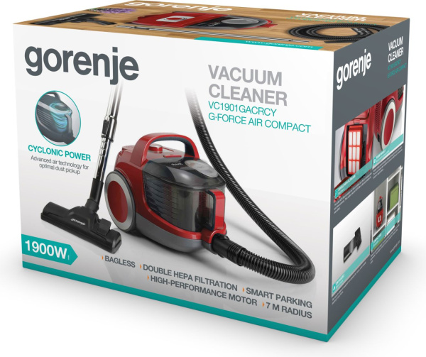 Пылесос Gorenje VC1901GACRCY 1900Вт красный