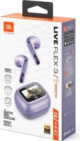 Гарнитура вкладыши JBL Live Flex 3 пурпурный беспроводные bluetooth в ушной раковине (JBLLIVEFLEX3PUR)
