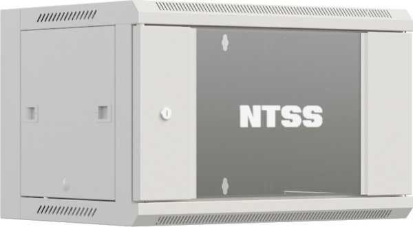 Шкаф коммутационный NTSS Премиум (NTSS-W6U6045GS-2) настенный 6U 600x450мм пер.дв.стекл 60кг серый 3