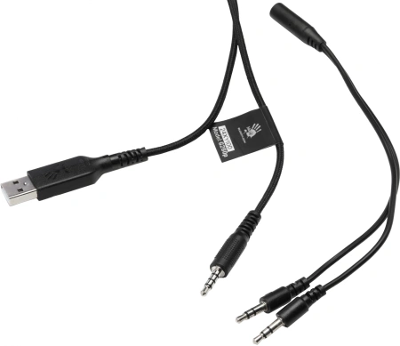 Наушники с микрофоном A4Tech Bloody G260p белый/черный 2м мониторные USB (G260P)