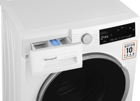 Стиральная машина Weissgauff WM 49127 DS Inverter Steam класс: A+++ загр.фронтальная макс.:7кг белый инвертер