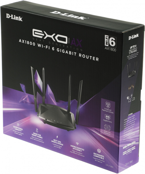 Маршрутизатор D-Link DIR-X1860/RU/R1A AC1800 10/100/1000BASE-T черный