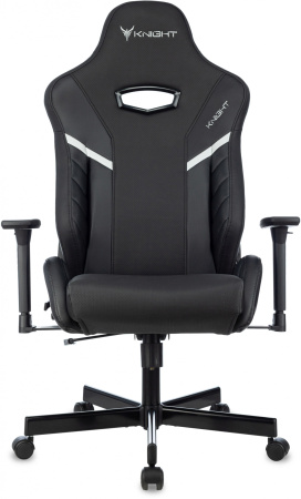 Кресло игровое Knight Thunder 5X черный эко.кожа крестов. металл