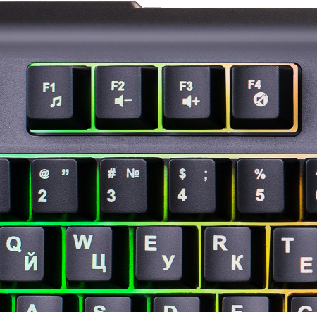 Клавиатура Оклик 717G BLACK DEATH черный/серый USB Multimedia for gamer LED