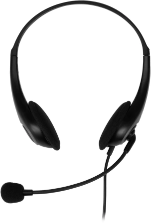 Наушники с микрофоном Оклик HS-M300 черный/серый 1.8м накладные оголовье (1876323)