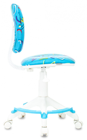 Кресло детское Бюрократ CH-W204/F голубой Sticks 06 крестов. пластик подст.для ног пластик белый