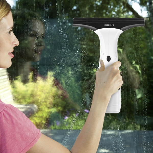 Мойщик окон Kitfort КТ-5163 шир.скреб.:280мм пит.:от аккум. белый/черный