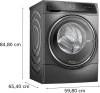 Стиральная машина Bosch Serie 8 WNC254ARSN пан.англ. класс: D загр.фронтальная макс.:10.5кг (с сушкой) серый