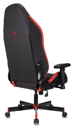 Кресло игровое Knight Neon черный/красный соты эко.кожа с подголов. крестов. металл