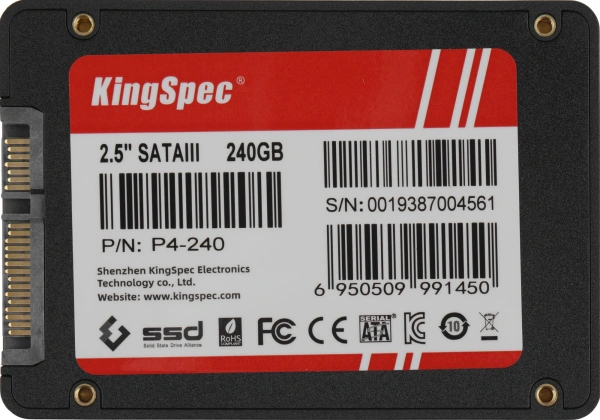 Накопитель SSD Kingspec SATA-III 240GB P4-240 2.5"