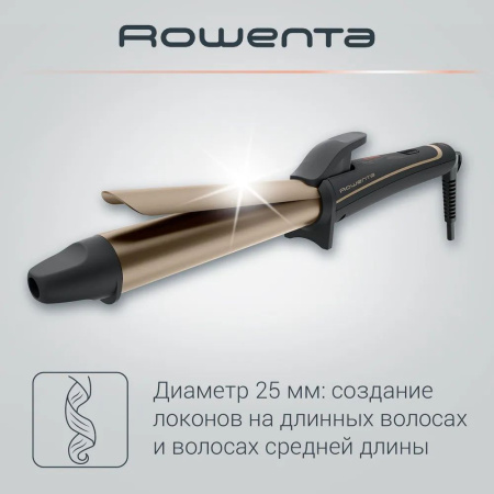Щипцы Rowenta CF3227F0 43Вт макс.темп.:200С покрытие:кератин/турмалин серый/коричневый