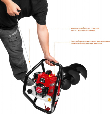 Мотобур Зубр МБ2-300 профес. 2-х такт. 2400Вт 3.26л.с. 71см3 8800об/мин