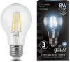 Лампа филам. Gauss 8Вт цок.:E27 шар 220B 4100K св.свеч.бел.нейт. A60 (упак.:10шт) (102802208)