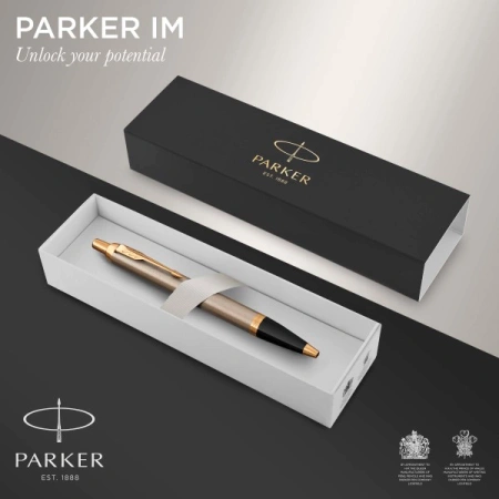 Ручка шариков. Parker IM Core K321 (CW1931670) Brushed Metal GT M син. черн. подар.кор.