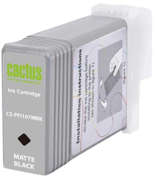 Картридж струйный Cactus CS-PFI107MBK PFI-107MBK черный матовый (130мл) для Canon IP iPF670/iPF680/iPF685/iPF770/iPF780/iPF785