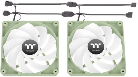 Вентилятор для корпуса Thermaltake CT140 Sync Matcha Reverse ARGB 140х140x25 зеленый 4-pin 32.8дБ (упак.:2шт) (CL-F201-PL14MG-A) Ret