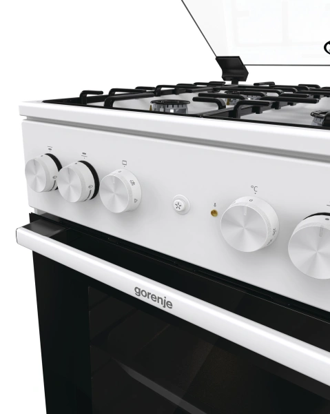Плита Комбинированная Gorenje GK5A21WH белый/черный (стеклянная крышка) реш.сталь