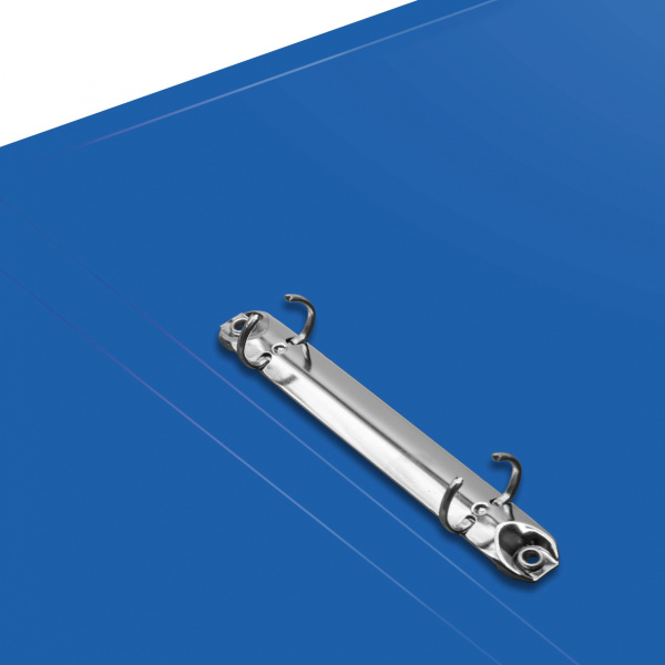 Папка на 2-х кольцах Бюрократ -0812/2RBLUE A4 пластик 0.8мм кор.40мм внутр. с вставкой синий