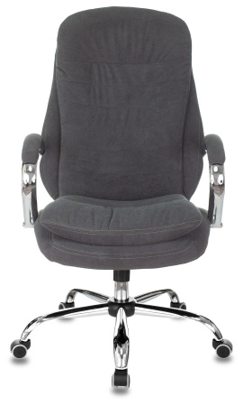 Кресло руководителя Бюрократ T-9950SL Fabric серый Alfa 44 крестов. металл хром