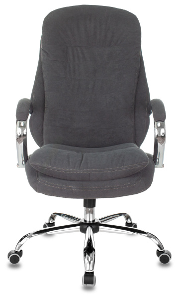 Кресло руководителя Бюрократ T-9950SL Fabric серый Alfa 44 крестов. металл хром