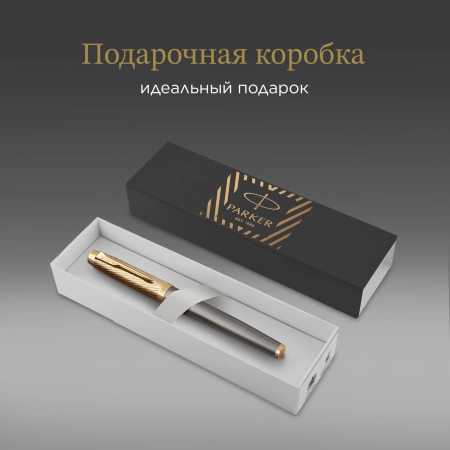 Ручка перьев. Parker Pioneers IM F329 (2200956) Arrow GT F ст. нерж./позол. подар.кор.
