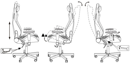 Кресло игровое Knight Outrider черный Light-20 с подголов. крестов. металл