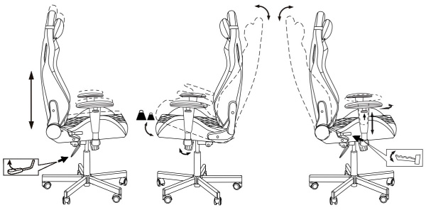 Кресло игровое Knight Outrider черный Light-20 с подголов. крестов. металл