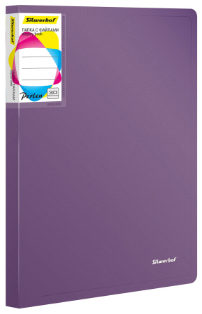 Папка с 30 прозр.вклад. Silwerhof Perlen 292931-73 A4 0.8мм карман сиреневый металлик