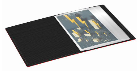 Папка с 10 прозр.вклад. Бюрократ DeLuxe DLV10RED A4 пластик 0.7мм красный