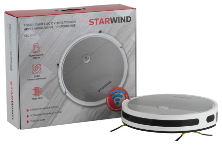 Пылесос-робот Starwind SRV4570 15Вт серебристый/белый