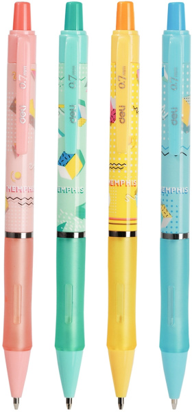 Набор карандашей мех. Deli EU717-P Memphis 0.7мм пластик ассорти дисплей (36шт) ластик